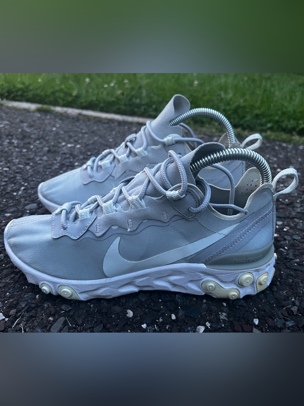 Nike React Element 55 Women 7.5 Wolf Gray Running Shoes Sneakers BQ2728-005